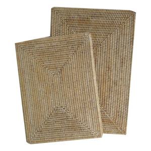 라탄 바구니 라탄 직사각 매트 중