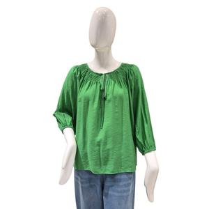 [파파야]리본 레이스넥 블라우스(PNPRBL011B)