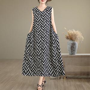 [바바라옷장]2592005- 사이드 다트 민소매 롱원피스 인견원피스