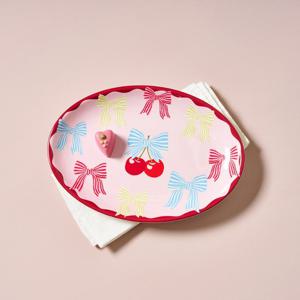 [모던하우스] 리본체리 멜라민 타원형 접시