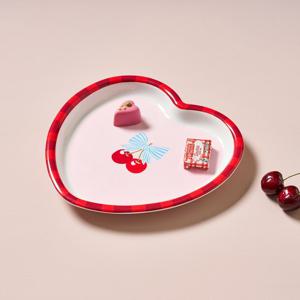 [모던하우스] 리본체리 멜라민 하트모양 접시