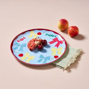 [모던하우스] 리본체리 멜라민 원형접시 D26