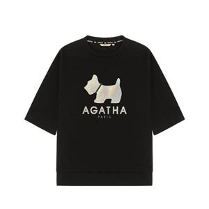 [아가타] 글리터 스코티 5부 스웻셔츠(AGT147-114_BK)