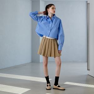 [에고이스트]웨이스트배색포인트플리츠미니스커트EP2OSK51_DG