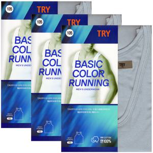 TRY베이직단색칼라민소매남런닝3매TMRSG50_H50