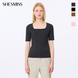 [쉬즈미스] 스퀘어넥 리브 니트 탑_SSKPOP22210