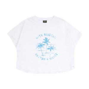 [블루테일]AYC4TS08WW 돌먼 소매 크롭 화이트 반팔 티셔츠