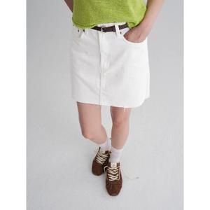 (165827APK1) [에잇세컨즈] 데님 미니 스커트  화이트