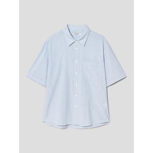 (455765LY9Q) [에잇세컨즈] 포플린 스트라이프 반소매 셔츠  스카이 블루