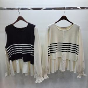 [반에이크]니트 콤비 블라우스 (VB42BLQ301Z)_GJA