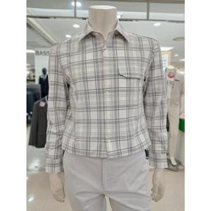 바쏘옴므 세이브존05 아이보리체크스판캐쥬얼긴팔셔츠 WSY3TT30AIV