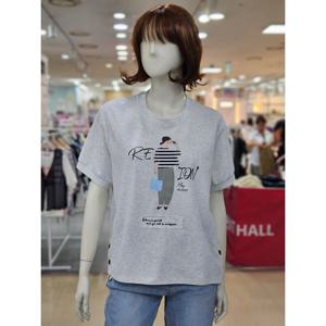 [아날도바시니]언스토퍼블 버튼 트임 라운드 반팔티 AY08TS03S1