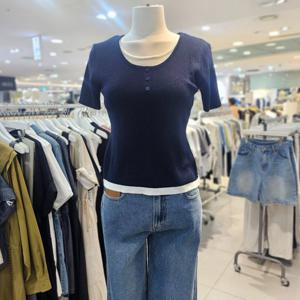 [르샵]르샵블랑)U넥 슬림핏  반팔 니트 (L2G25KPO130)_BP