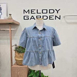 [멜로디가든]멜로디가든 데님 캉캉 반팔 남방 M25M5B112_SH