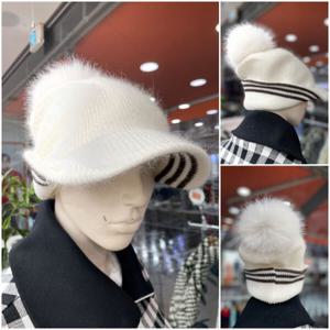 [팜스프링스]앙고라 방울 니트 모자 pa987iu_DG