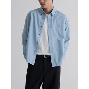 (215864AY2Q) [에잇세컨즈] 샴브레이 크롭 셔츠  스카이 블루