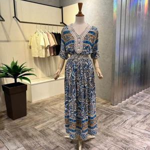 [ab.f.z]AOZ5HO321_밴딩 프린트 레이스 원피스