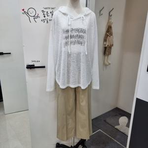 [반에이크]반에이크김천모다 레터링시스루후드니트VB48KTQ303ZIV