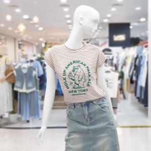 [ab.f.z]스트라이프 캡소매 티셔츠 FSPHZ3K36H