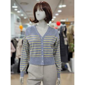 [아날도바시니]배색 단가라 브이넥 가디건 AY02KC33S1