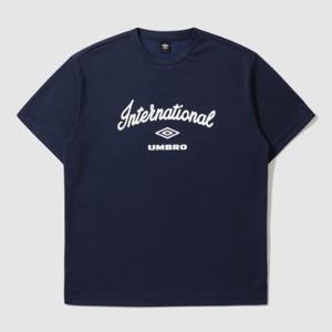 엄브로반팔티 JQS UP321CRS75-NVY 쿨 피케 앞레터링 반팔 티셔츠 / NAVY