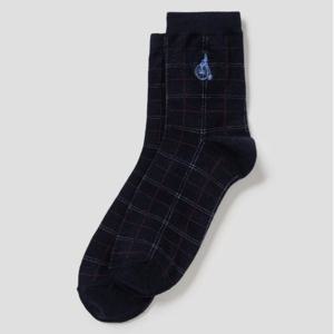 [빈폴] 남성 체크 중목 양말 - 네이비 BE58KTM15R 026(남성)