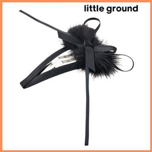 [리틀그라운드8] 루즈페(75A19-872-03)블랙폼폼헤어핀 아동여아 악세사리 선물 데일리 코디 파티 모던