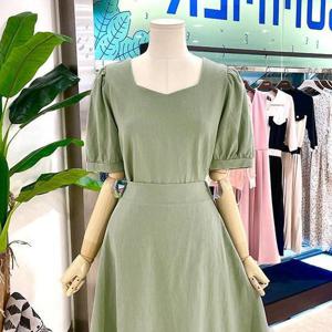 [파르베]  F23B44737_린넨 튤립넥 퍼프 블라우스