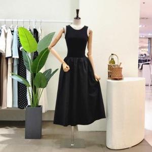 [포커스]  FM3D7OP03192_민소매 레이어드 플레어 롱원피스