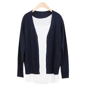 [샵앤]여성 간절기 데일리 기본 무지 가디건 JG-WCD-0747-네이비