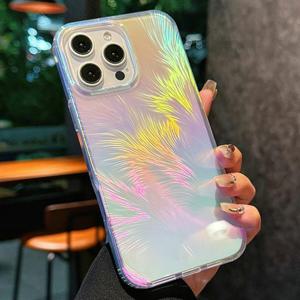 아이폰13 프로 맥스 홀로그램 오로라 투명 슬림 하드 범퍼케이스