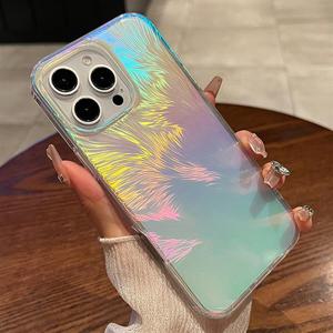아이폰12 프로 맥스 홀로그램 오로라 투명 슬림 하드 범퍼케이스