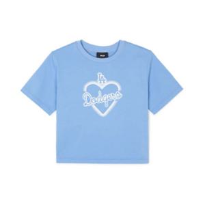 MLB반팔티 PQJ 3FTSH0243-07CBL 여성 하트 미듐로고 슬림 크롭 반팔 티셔츠