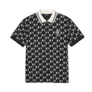 MLB긴팔티 PQJ 3APQM0443-50BKS 모노그램 전판패턴 카라 티셔츠