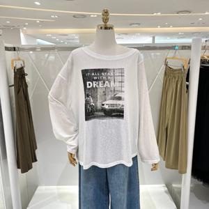 [밸리걸] 포토 프린트 루즈 티셔츠 822330