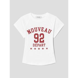 (125842MQB1) [에잇세컨즈] 그래픽 슬림핏 반소매 티셔츠  화이트