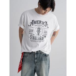 (265842CY31) [에잇세컨즈] 웨스턴 기타 그래픽 반소매 티셔츠  화이트