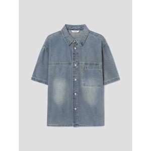 (455865LPXP) [에잇세컨즈] 경량 반소매 데님 셔츠  블루