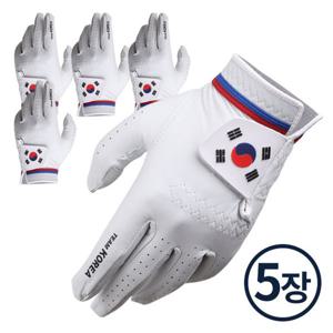 [어베이브] 팀코리아 태극기 국가대표 전체양피 골프장갑 5장 _V
