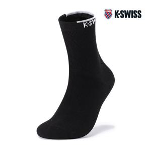 [케이스위스] (KS7_2KSSCFU001_BK_) 남성 클럽 플랫 하이 크루 삭스 2KSSCFU001_BK