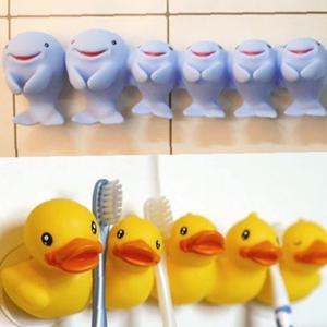 동물가족 흡착판식 칫솔걸이 홀더