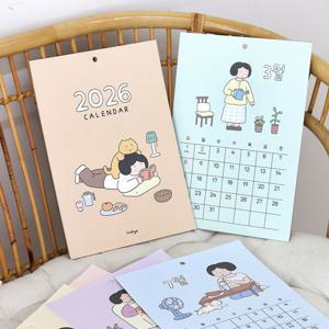 2026 일상 A4 벽걸이 달력 일러스트 포스터 캘린더 소품
