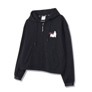 지프 여성 이밴드 후드 집업 자켓 JO3TZF261BK