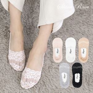 [서울양말]여성 샤인 레이스 실리콘 덧신 양말 벗겨짐 방지 전체실리콘