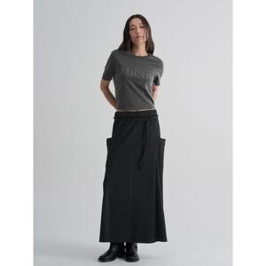 (165842AY84) [에잇세컨즈] 아플리케 레터링 반소매 티셔츠  애쉬