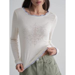 (165841DY1Q) [에잇세컨즈] 레이어드 긴소매 티셔츠  스카이 블루