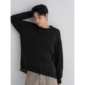 (225851CQ25) [에잇세컨즈] 디스트로이드 니트 풀오버  블랙