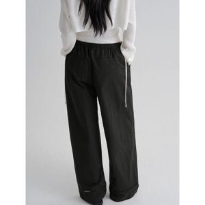 (125821MQ95) [에잇세컨즈] 레이스 디테일 이지팬츠  블랙