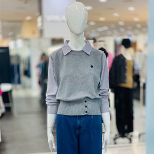 [클리지]스트라이프 셔츠 레이어드 니트 CP7WKT16