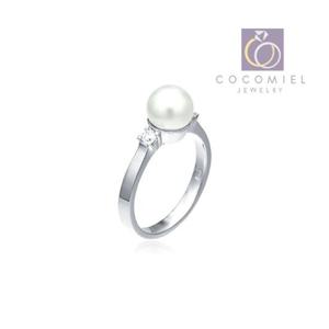 화이트 진주 큐빅 EBS-R-54 진주반지 은반지 실버반지 순은반지 925실버반지 실버링 은가락지 평반지 실버진주반지 진주큐빅반지 기본반지 기본진주반지 이니셜반지